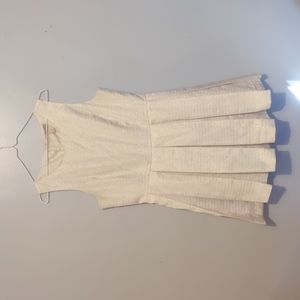 Women's Gold and White Forever 21 dress Large